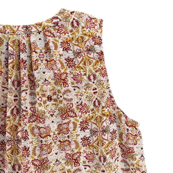 Lila Rose  Womens 1X Top Sleeveless Floral Multi Yellows Reds Off White - Picture 7 of 10